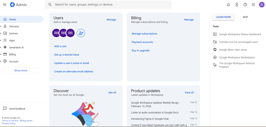 Microsoft 365 reseller admin dashboard configured for cold email deliverability