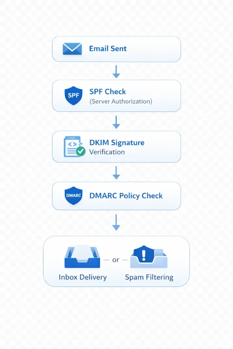 spf dkim dmarc setup email authentication diagram